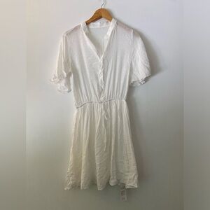 Cupshe womenโs adjustable waist, coverup shirt dress, v-neck, a-line beachwear.